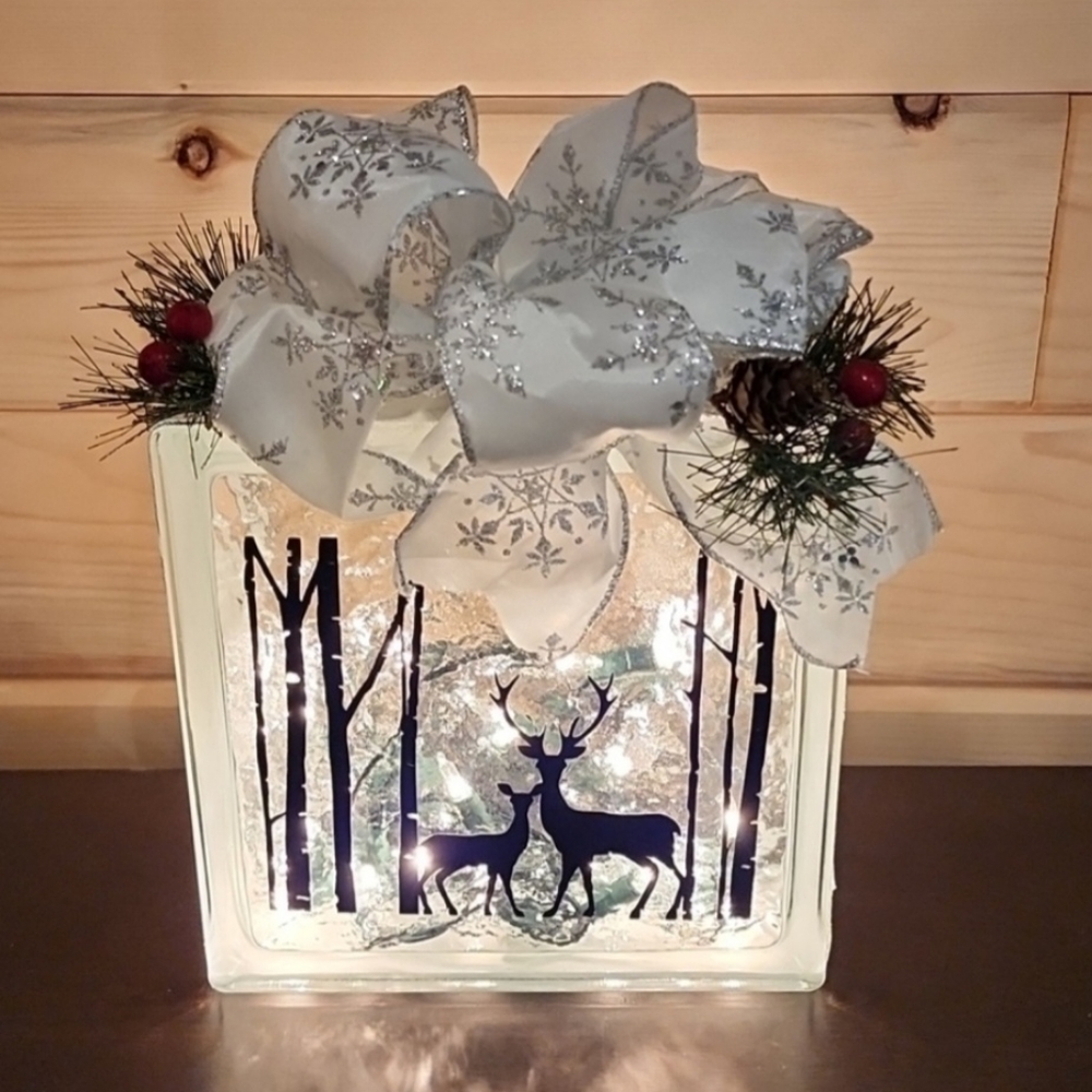 Decorative illuminated glass block